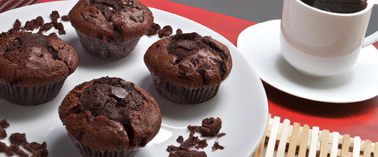 Muffins dobles con pepitas de chocolate