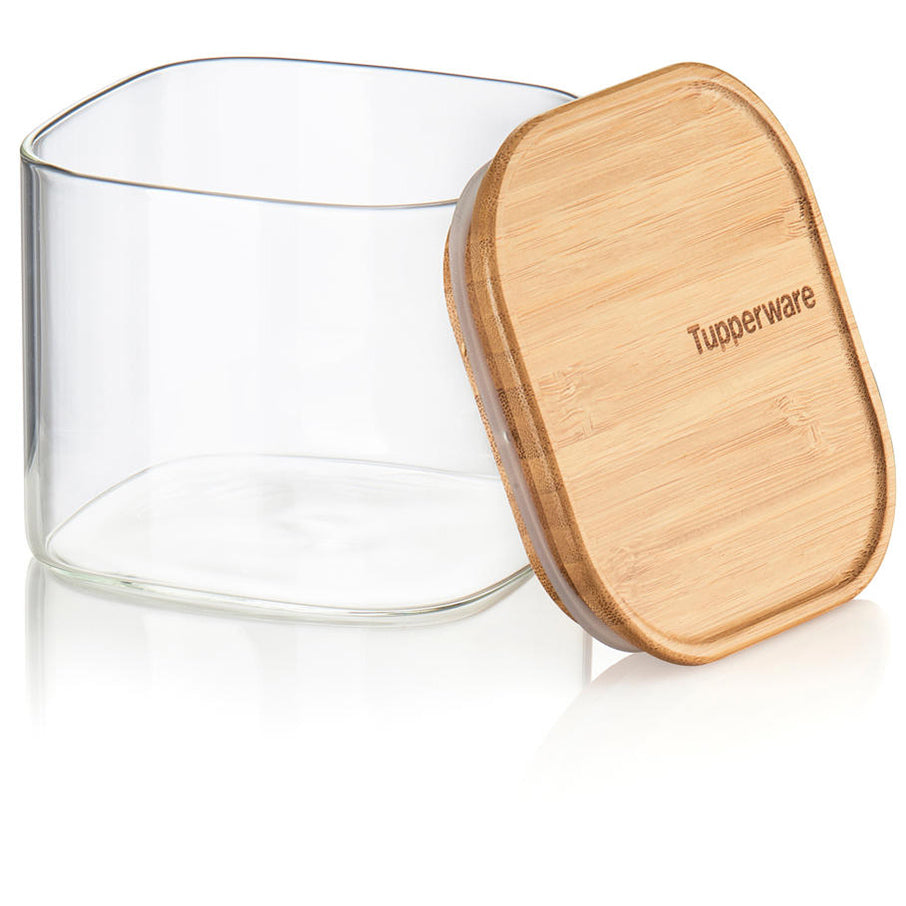 Tarro de almacenamiento de vidrio y bambú de 2¼ tazas/550 ml - Tupperware US